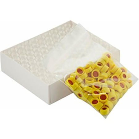 CP LAB SAFETY. Wheaton® 12X32 Clear Borosilicate Glass Vials, Yellow Cap, PTFE/Silicone, Case of 100 W225151-0205